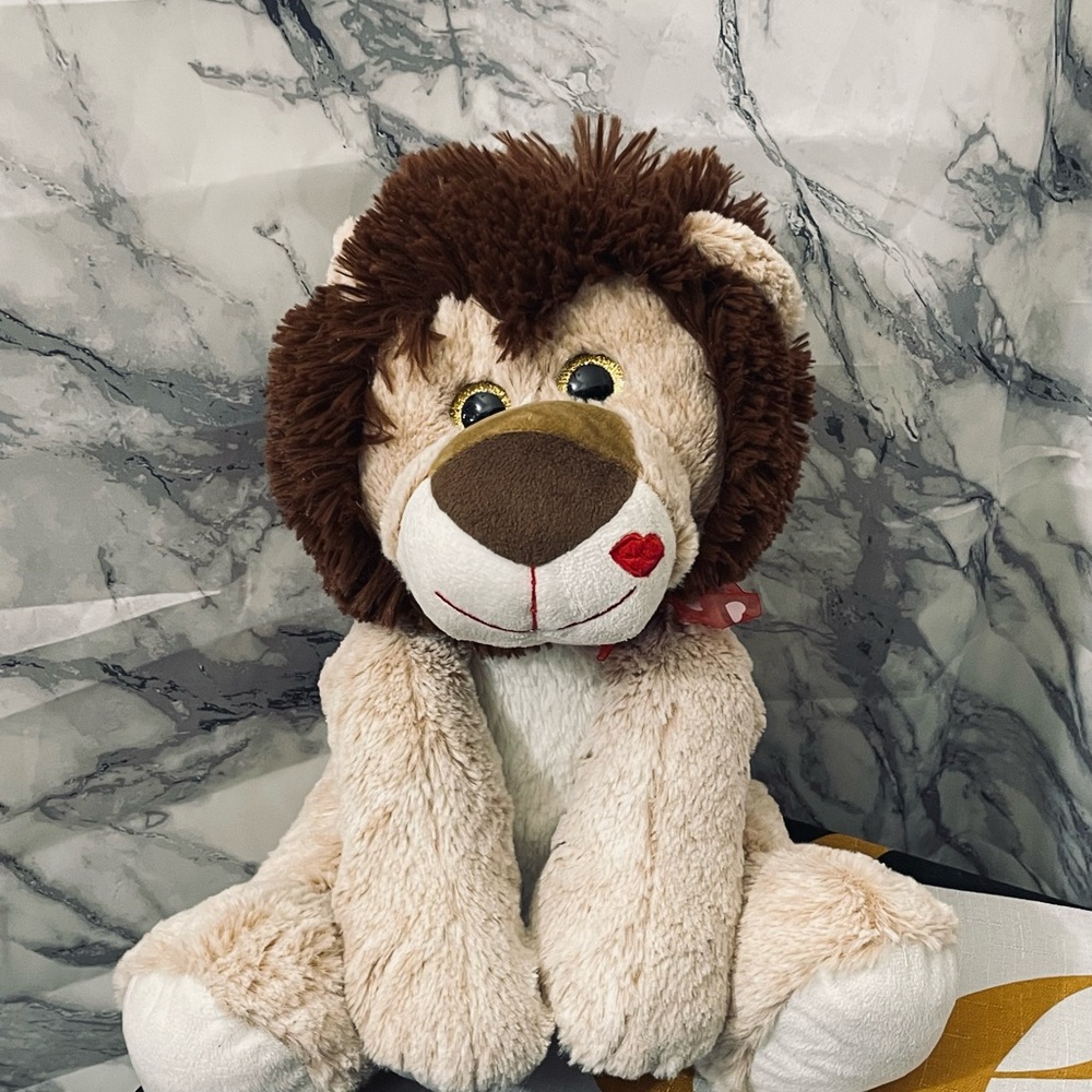 Indigo Plush Lion Stuffed Animal - Brown and Cream